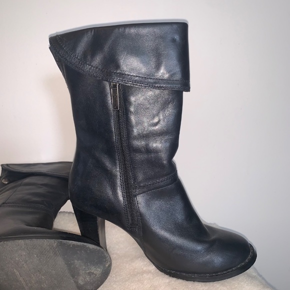 Harley Davidson Black Heeled Leather Boots 5.5 - Picture 14 of 14